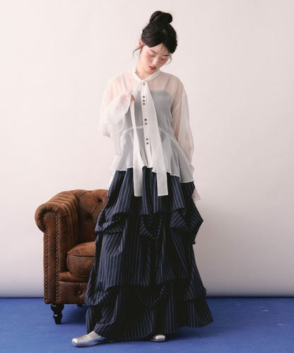 loin nuit tuck design volume skirt