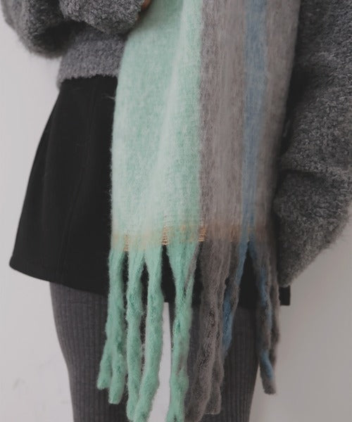 「全長240cm」LIAN 格仔長頸巾