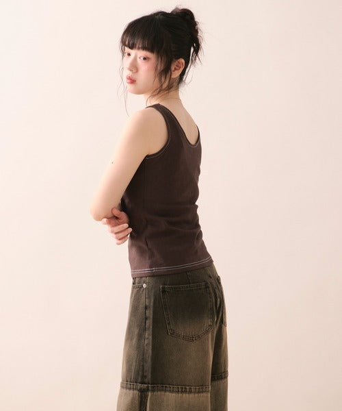 loin nuit stitch design tank top