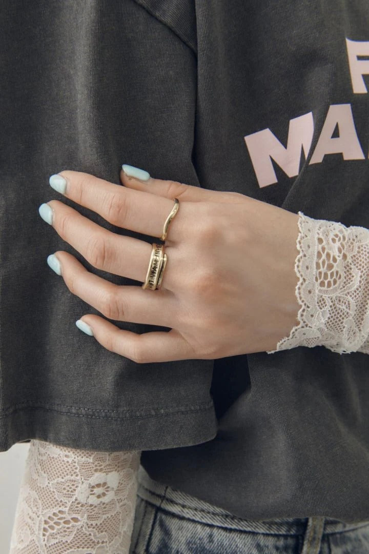 GOLDY Lettering Metal Set 2P Ring