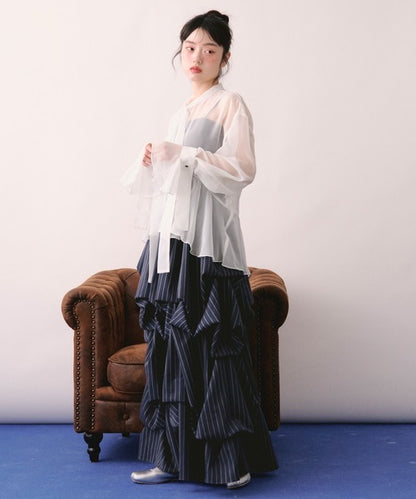 loin nuit tuck design volume skirt