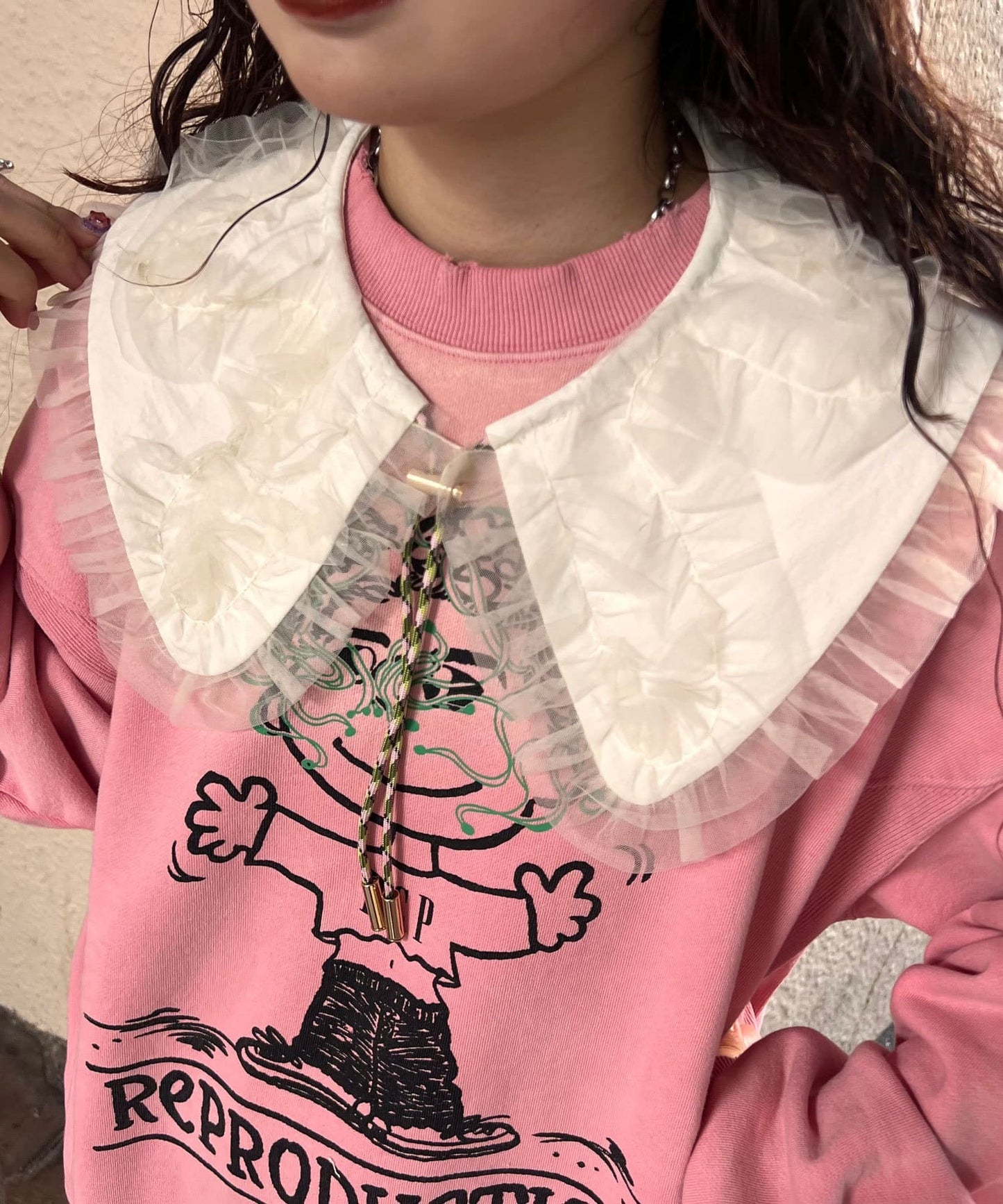 Me + Me 薄紗荷葉邊假領