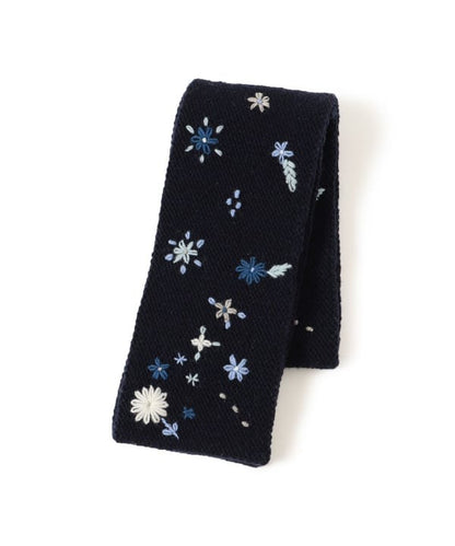BEAMS BOY 100%羊毛花花刺繡頸巾