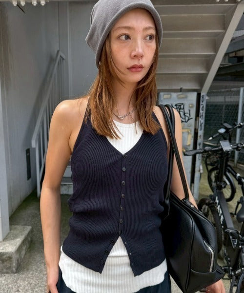 HANNE Halter neck knit vest