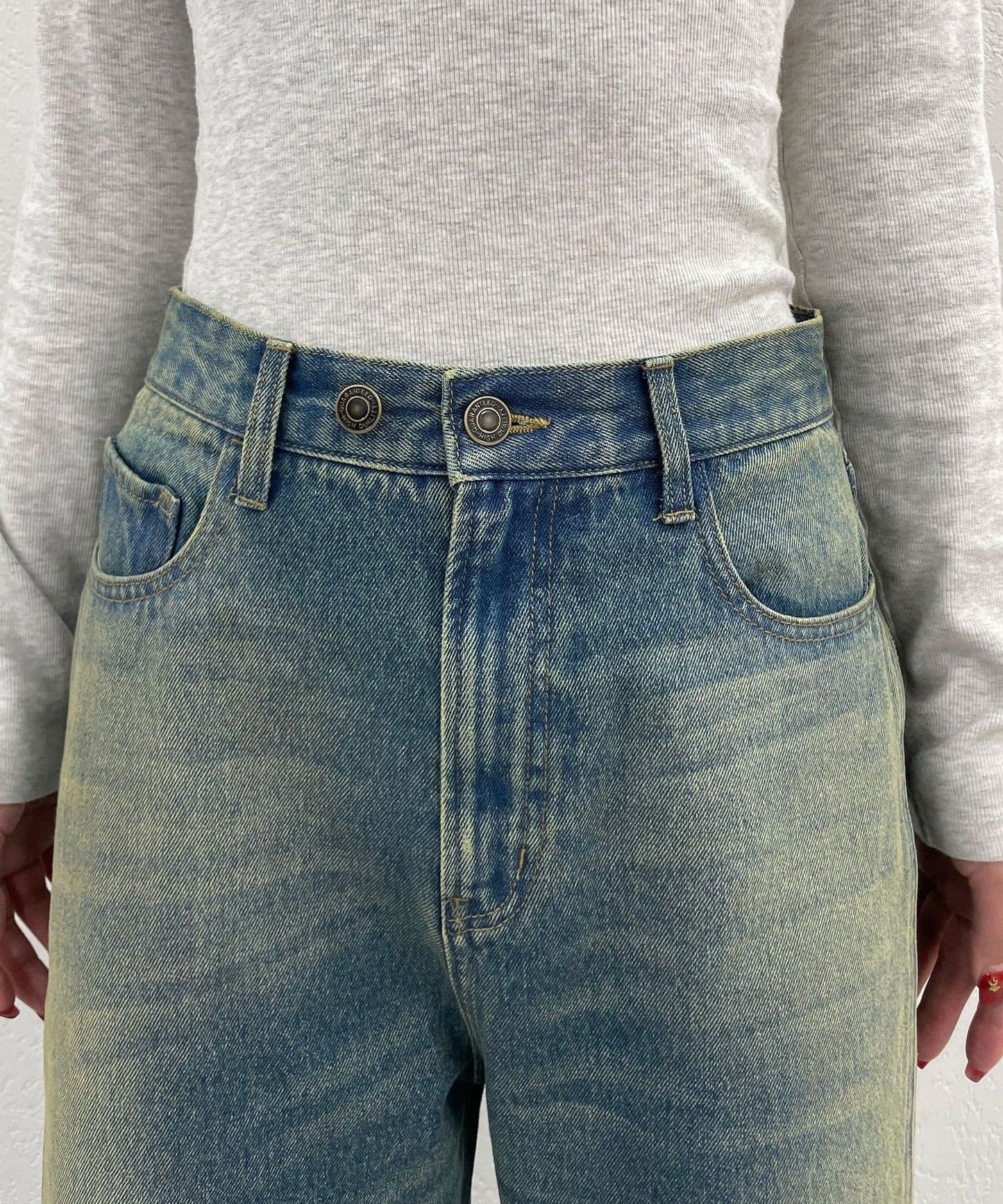 CIAOPANIC Vintage Ribbon print denim 喇叭褲