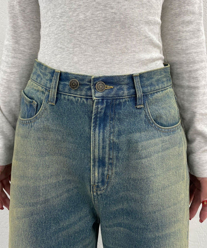 CIAOPANIC Vintage Ribbon print denim 喇叭褲