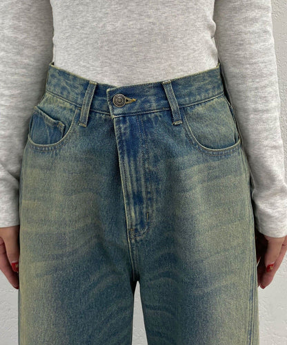 CIAOPANIC Vintage Ribbon print denim 喇叭褲