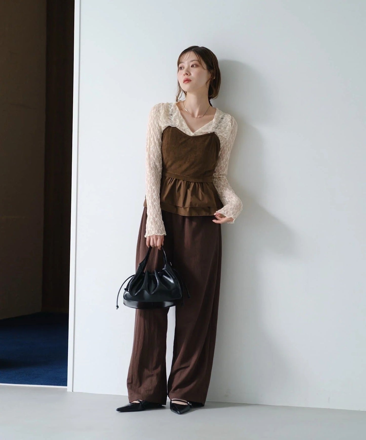 [短/長ver] Kastane Lace pullover with collar