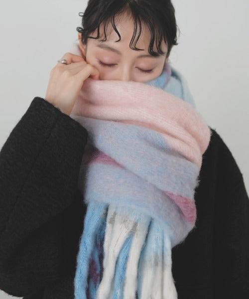 「全長240cm」LIAN 格仔長頸巾