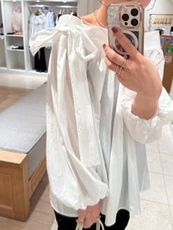 mystic 露肩緞帶襯衫