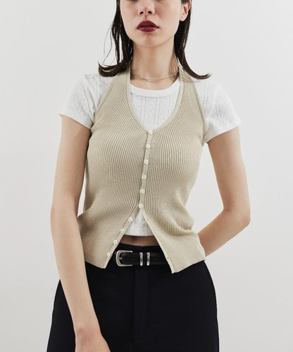 HANNE Halter neck knit vest