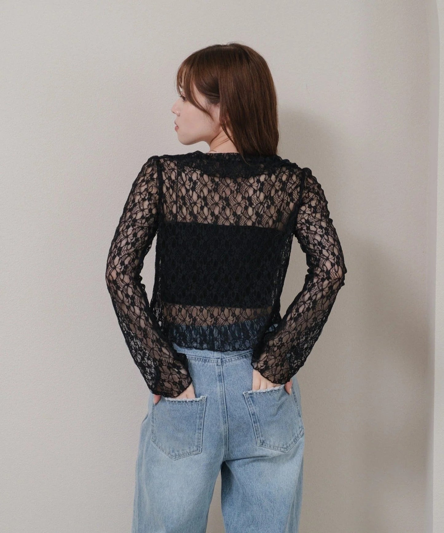 [短/長ver] Kastane Lace pullover with collar