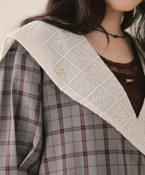 loin nuit sailor collar lace jacket