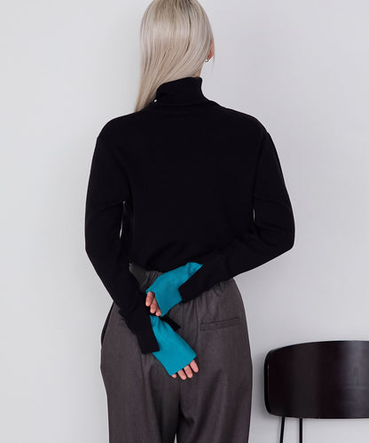 forksy. 假2件針織高領Top [吸濕發熱]