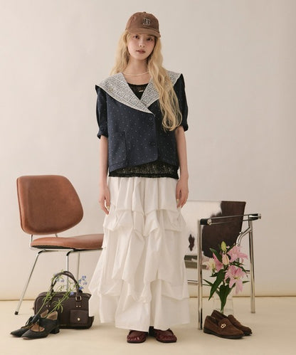 loin nuit sailor collar lace jacket