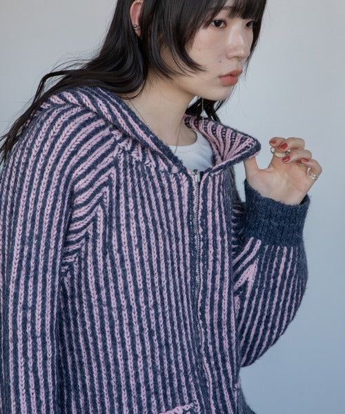 Vacancy 雙面可穿羅紋拉鍊連帽衫