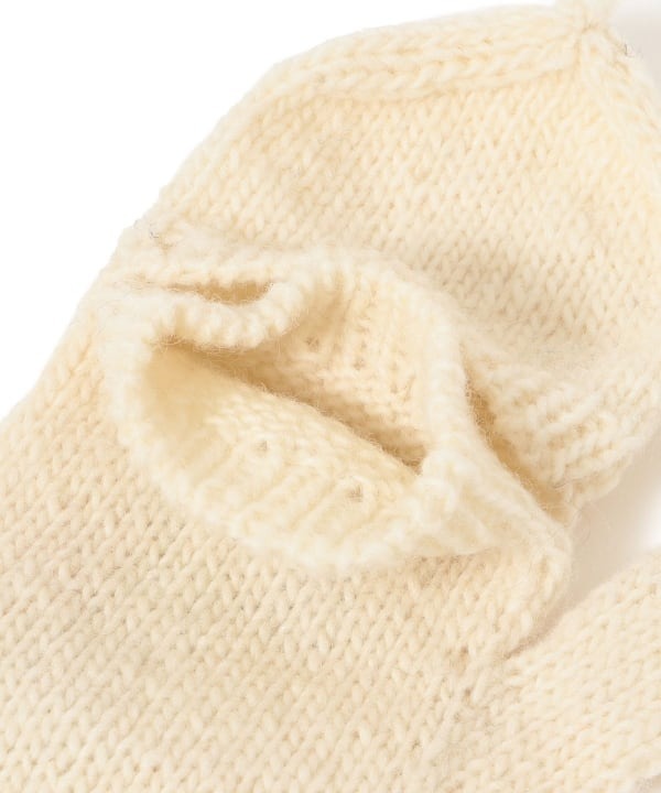 BEAMS BOY 100%羊毛花花刺繡手套