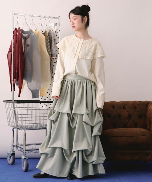 loin nuit tuck design volume skirt
