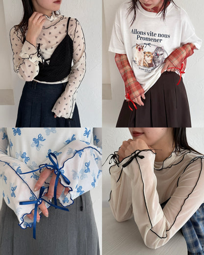 Kutir Ribbon高領sheer top