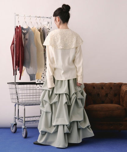 loin nuit tuck design volume skirt