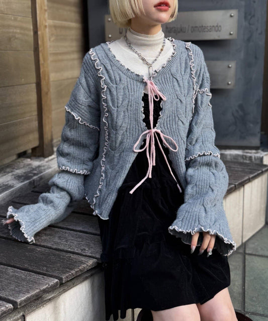 w closet 靚配色針織Cardigan