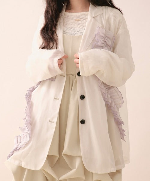 loin nuit sheer color scheme frill jacket