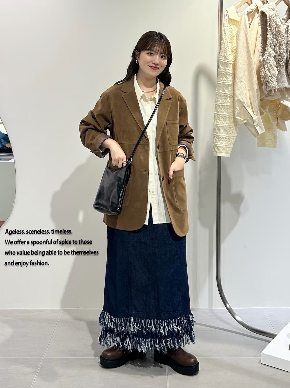 KBF 流蘇牛仔吊帶連身裙