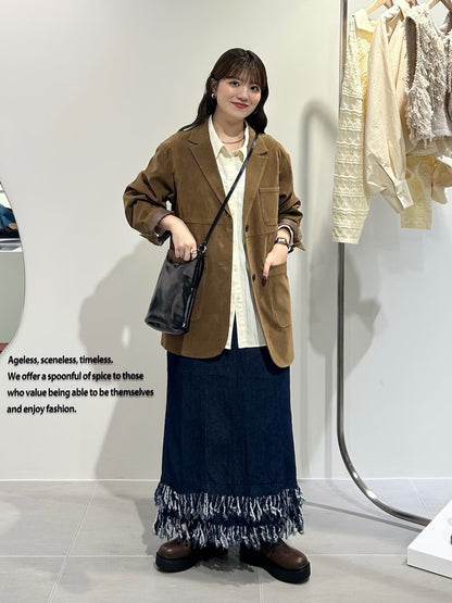 KBF 流蘇牛仔吊帶連身裙