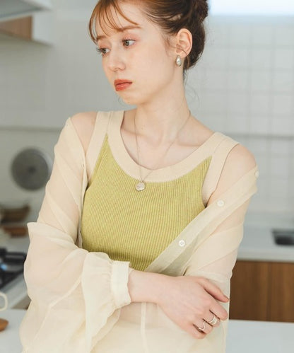 Hinari 撞色針織背心