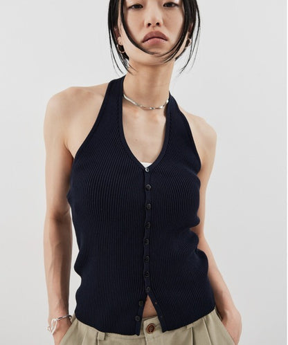 HANNE Halter neck knit vest