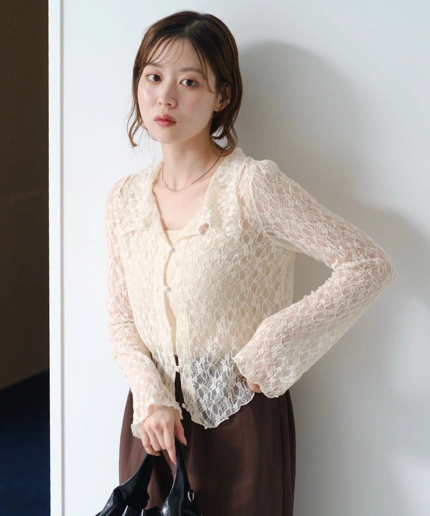 [短/長ver] Kastane Lace pullover with collar