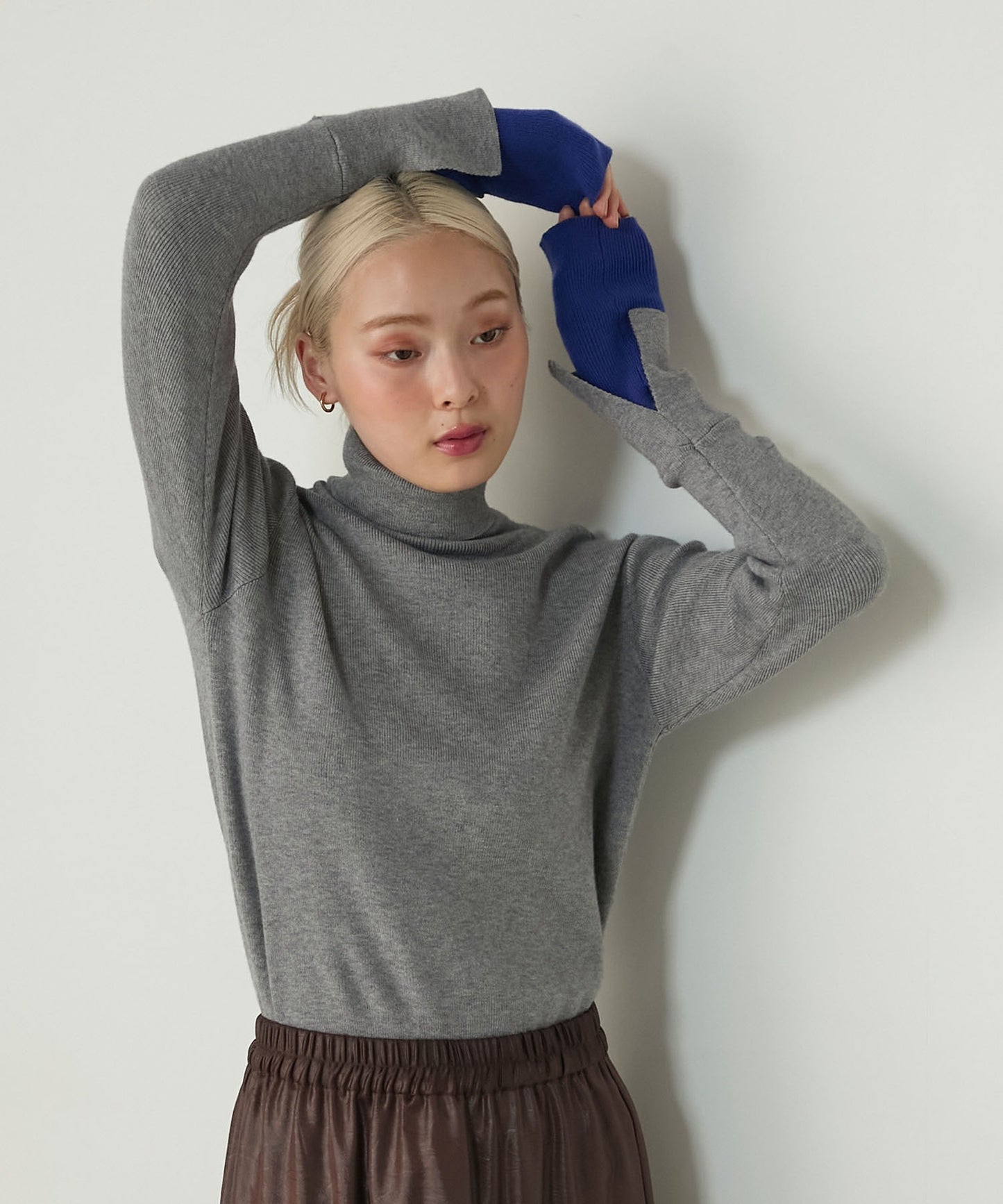 forksy. 假2件針織高領Top [吸濕發熱]