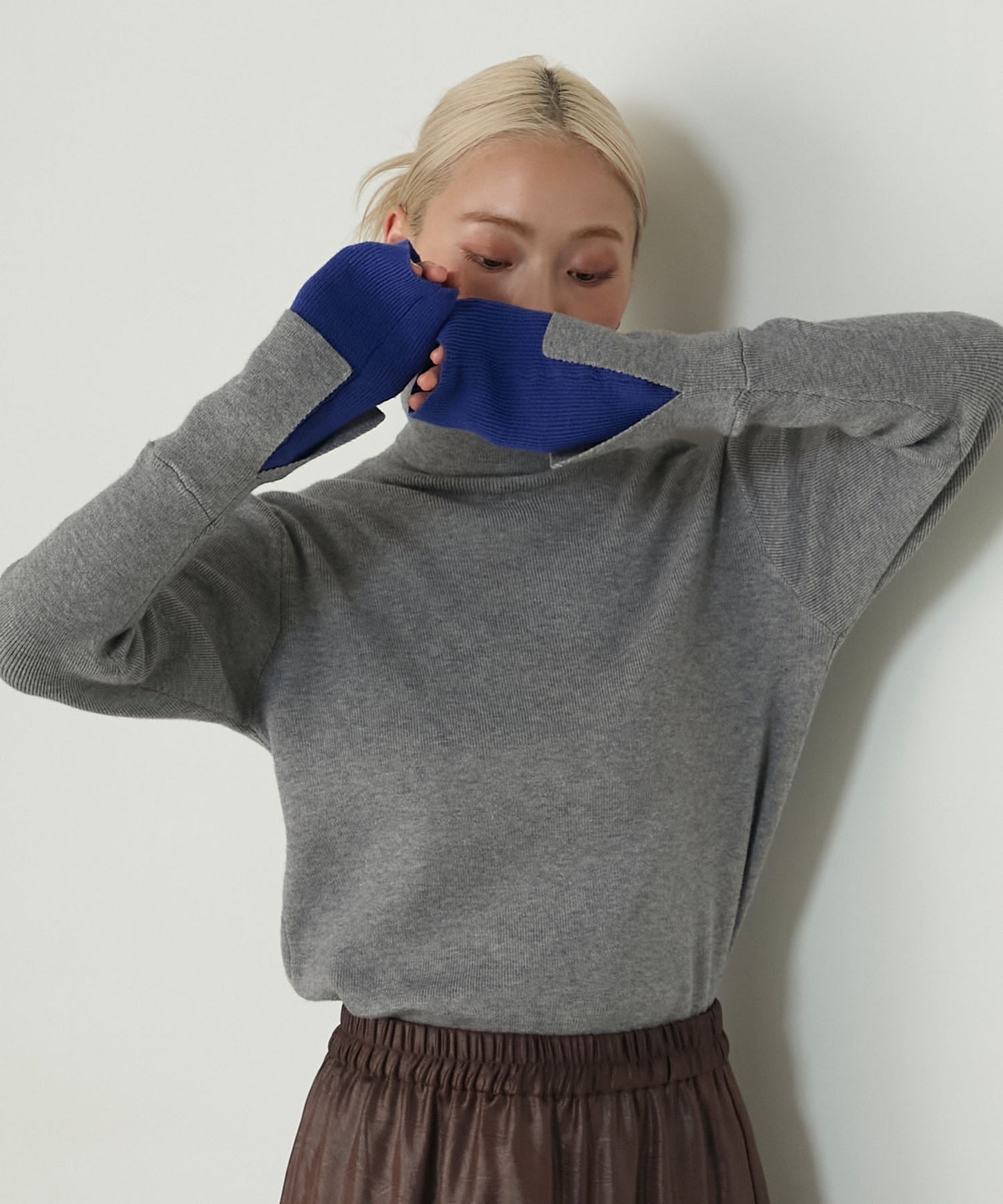 forksy. 假2件針織高領Top [吸濕發熱]