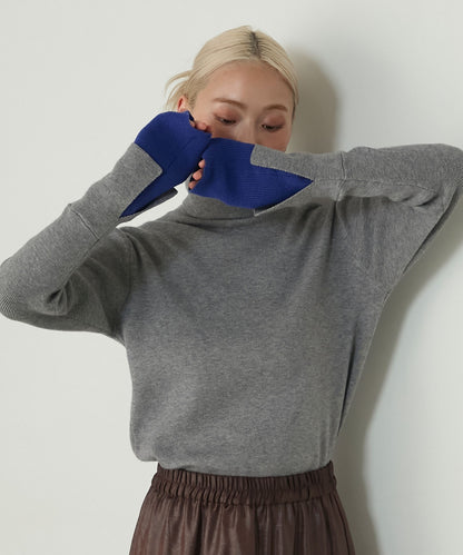 forksy. 假2件針織高領Top [吸濕發熱]