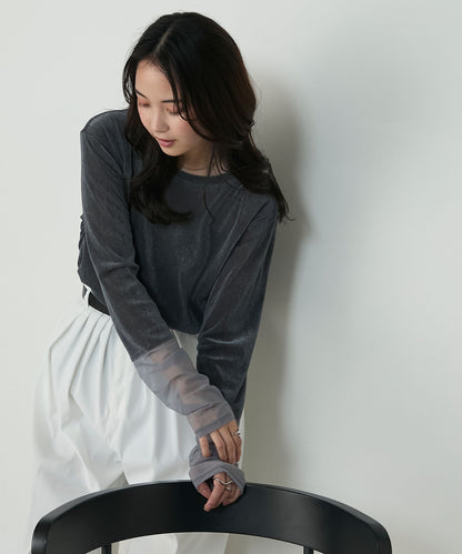 forksy. 天鵝絨透手袖Top