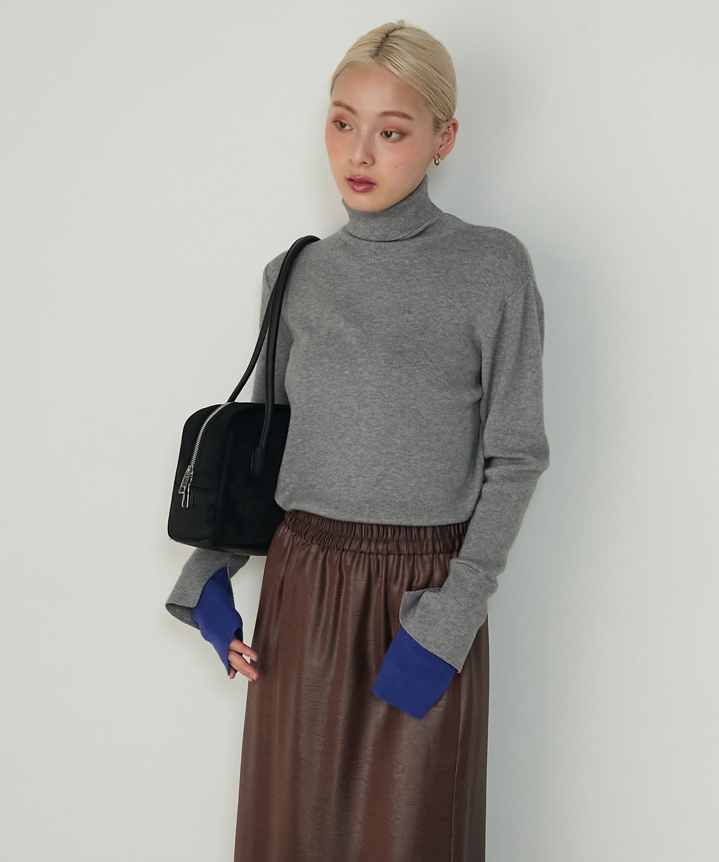 forksy. 假2件針織高領Top [吸濕發熱]