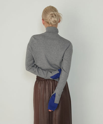 forksy. 假2件針織高領Top [吸濕發熱]