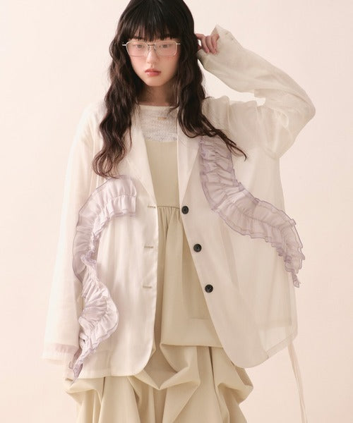 loin nuit sheer color scheme frill jacket