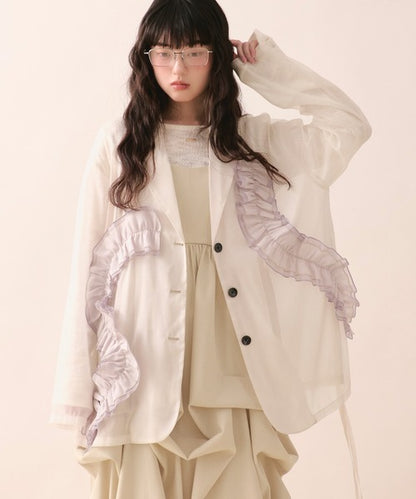 loin nuit sheer color scheme frill jacket