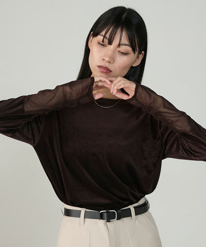 forksy. 天鵝絨透手袖Top