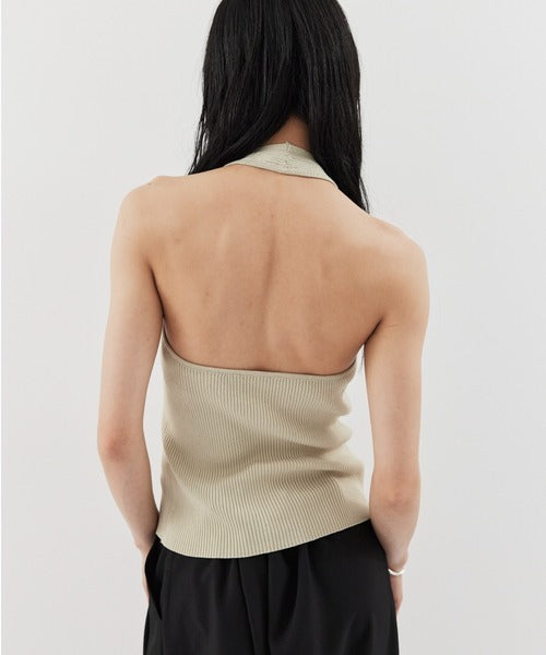HANNE Halter neck knit vest