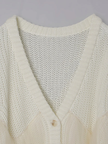 Olu. 薄紗拼接Cardigan