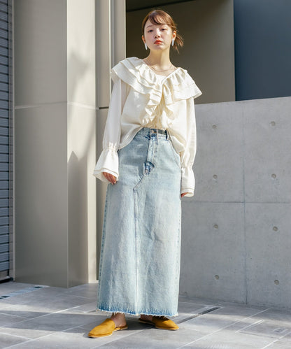 [現貨] KBF 後開衩牛仔裙