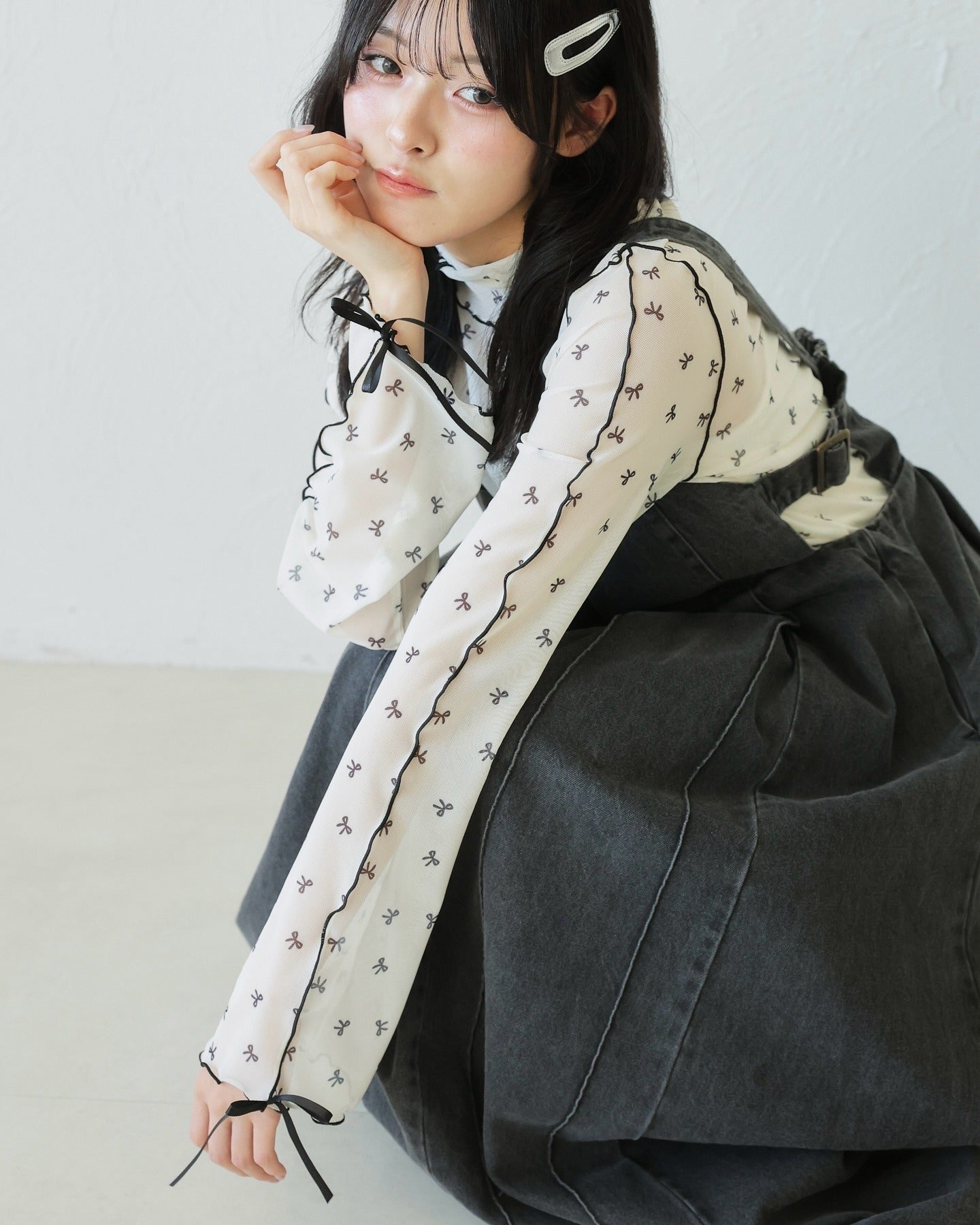 Kutir Ribbon高領sheer top