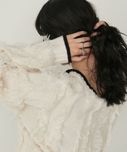 forksy. Fringe Knit Cardigan
