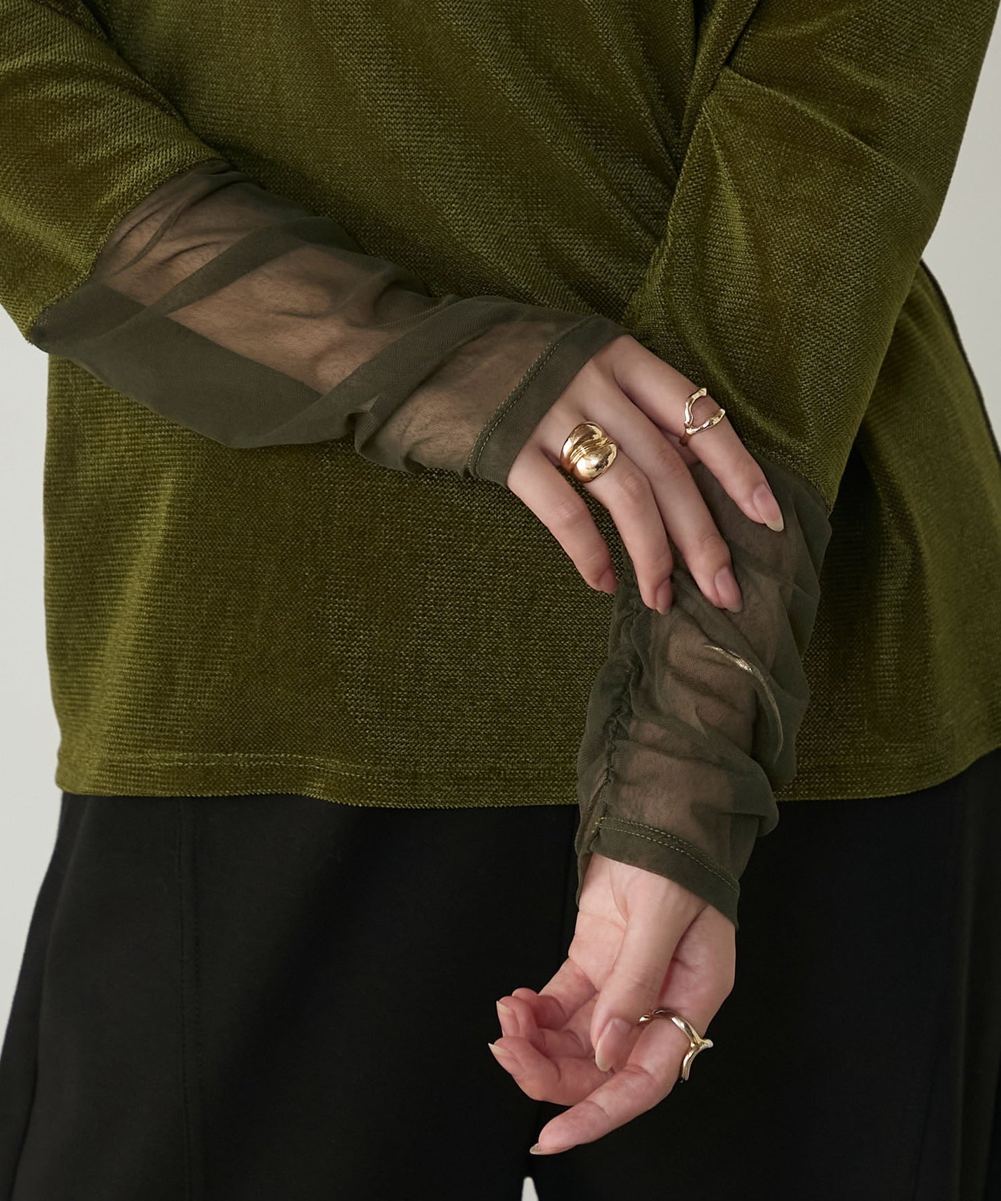 forksy. 天鵝絨透手袖Top