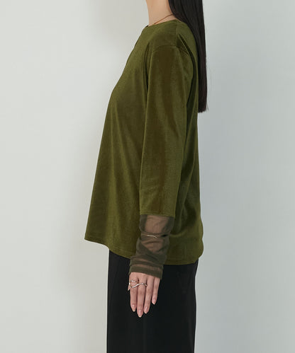 forksy. 天鵝絨透手袖Top