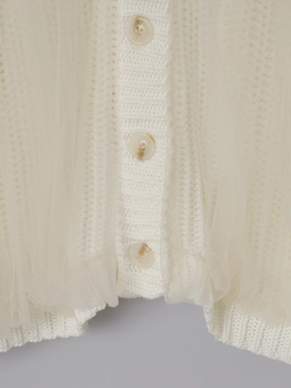 Olu. 薄紗拼接Cardigan