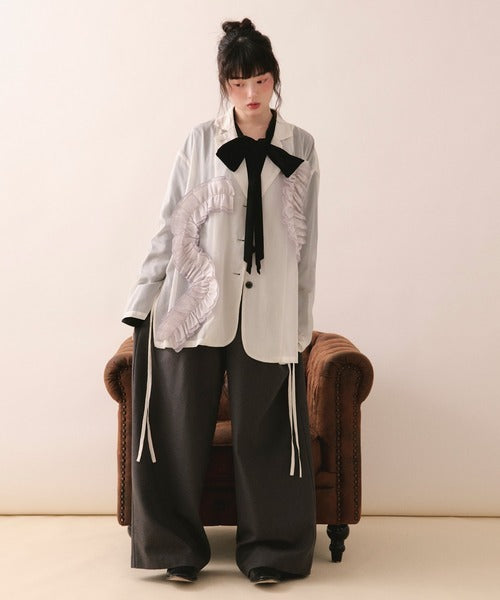 loin nuit sheer color scheme frill jacket