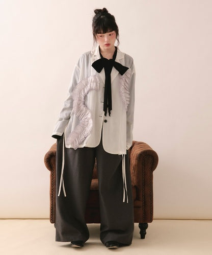 loin nuit sheer color scheme frill jacket